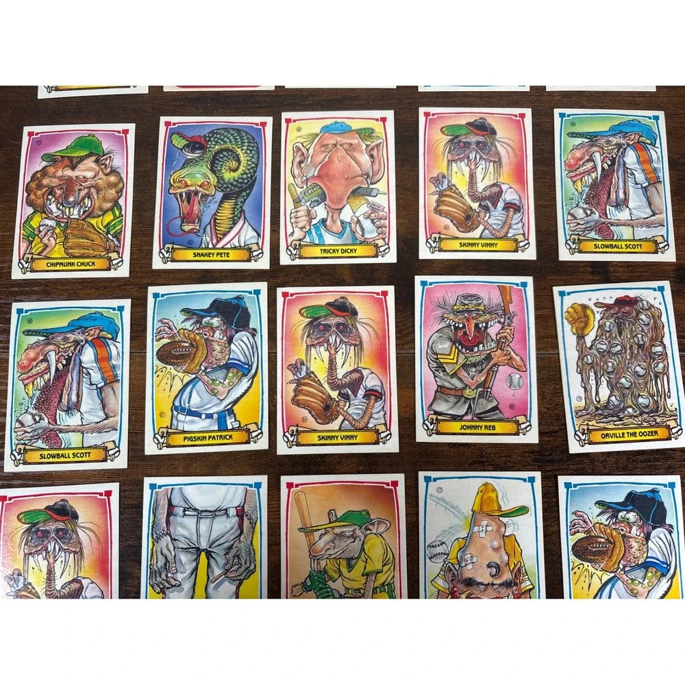 Vintage 1988 Leaf Gross Out Baseball Sticker Cards Lot of 30 Monster Players